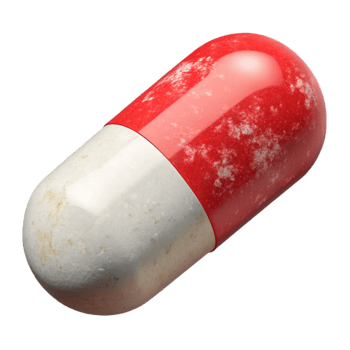 beautiful minimalist Pill Capsule Red White Isolated Element authentic png