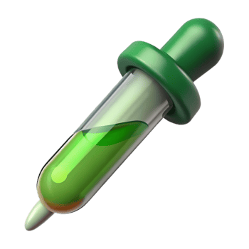 vibrant modern Pipette with Green Liquid Close Up Isolated high quality png
