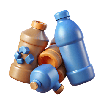 elegant abstract Plastic Bottles Crushed for Recycling Cutout detailed png