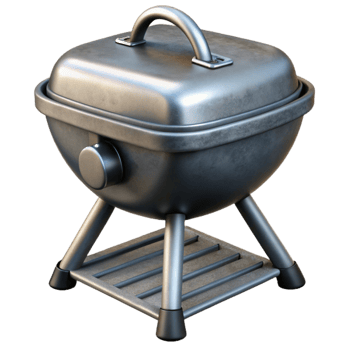 vibrant artistic Portable Grill Black and Silver Isolated professional png