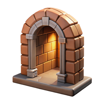 wonderful modern Portal Opening in Wall Brick Texture Transparent Background high quality png