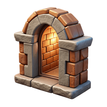 stunning vintage Portal Opening in Wall Brick Texture Transparent Background png
