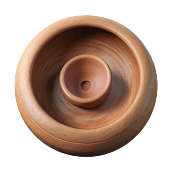magnificent contemporary Pottery Wheel with Clay Top Down View Cutout detailed png
