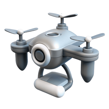 serene minimalist Precision Agriculture Drone Icon Gray and White Cutout exclusive png