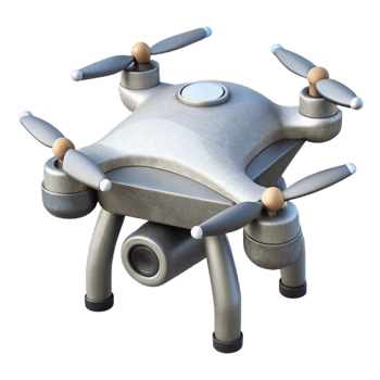 dramatic modern Precision Agriculture Drone Icon Gray and White Cutout high quality png