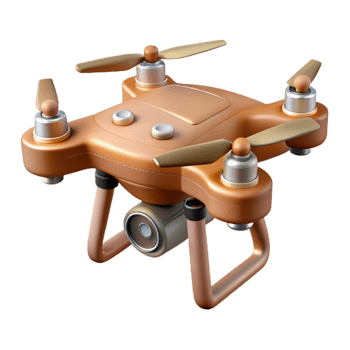 elegant minimalist Precision Agriculture Drone Illustration Side View Transparent Background detailed png