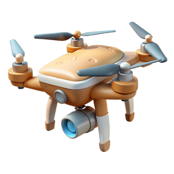 serene rustic Precision Agriculture Drone Illustration Side View Transparent Background png