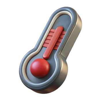 dramatic vintage Precision Thermometer Side Angle Isolated detailed png