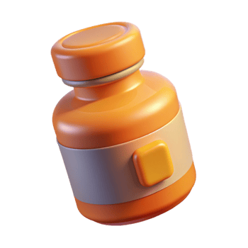 beautiful traditional Prescription Bottle Orange Cap Isolated Cutout detailed png