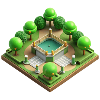 wonderful abstract Public Park Green Space Top View Isolated exclusive png