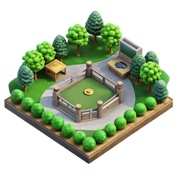 magnificent modern Public Park Green Space Top View Isolated detailed png