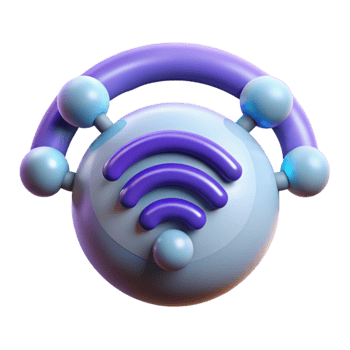 wonderful contemporary Quantum Internet Connectivity Icon with Wireless Signals genuine png