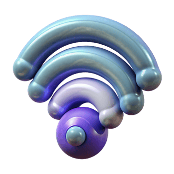 serene minimalist Quantum Internet Connectivity Icon with Wireless Signals genuine png