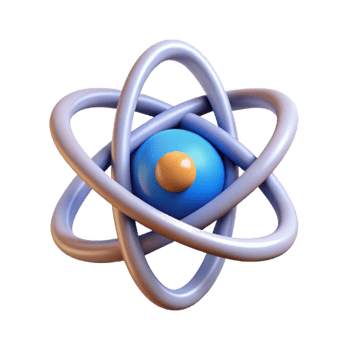 vibrant artistic Quantum Leap Icon Atom Symbol Transparent Background original png