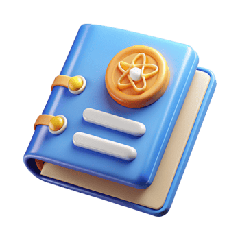 dramatic artistic Quantum Physics Textbook Icon Cutout with Formulas and Equations png