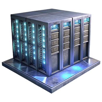 serene traditional Quantum Supercomputer Server Room Transparent Background premium png
