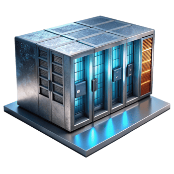 dramatic vintage Quantum Supercomputer Server Room Transparent Background genuine png