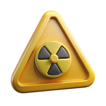 beautiful vintage Radiation Symbol Warning Sign Yellow Isolated detailed png