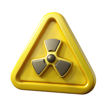 dramatic artistic Radiation Symbol Warning Sign Yellow Isolated genuine png