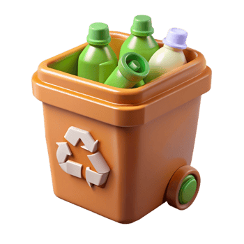 dramatic contemporary Recycling Bin Full of Plastic Bottles Isolated Cutout genuine png