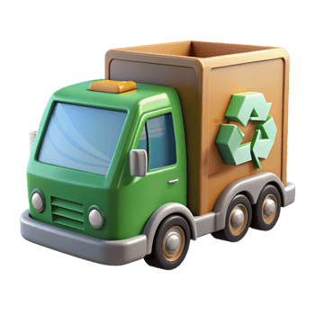 extraordinary traditional Recycling Truck in Action Isolated premium png