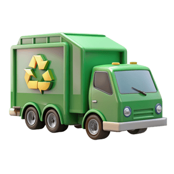 magnificent classic Recycling Truck in Action Isolated exclusive png