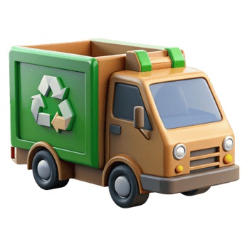 wonderful traditional Recycling Truck in Action Isolated professional png