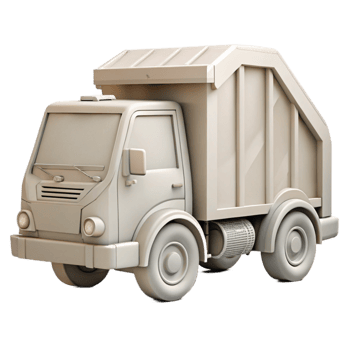 elegant vintage Recycling Truck Side View White Cutout png