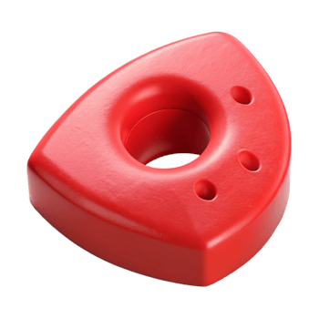 serene minimalist Red 3d Printed Part Isolated on White professional png