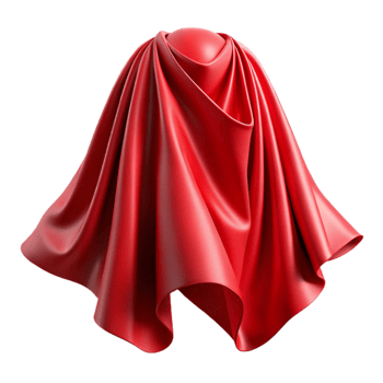 stunning traditional Red Silk Drape Flowing Fold Isolated on Transparent Background high quality png