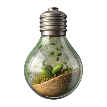 serene creative Repurposed Light Bulb Terrarium Transparent Background professional png