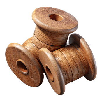 vibrant artistic Repurposed Wooden Spools Craft Supplies Isolated Element exclusive png