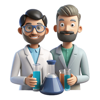 extraordinary abstract Researchers with Lab Equipment Cutout detailed png