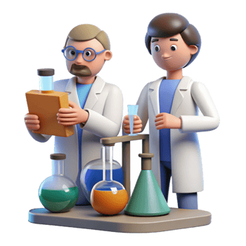 vibrant minimalist Researchers with Lab Equipment Cutout high resolution png