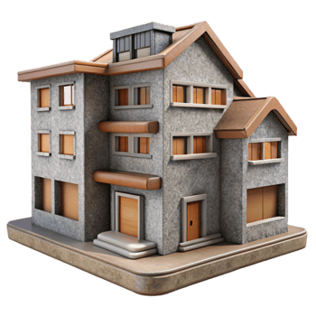 dramatic abstract Residential Building Complex Front View Cutout professional png