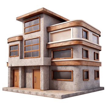 serene creative Residential Building Complex Front View Cutout png