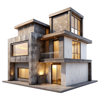 elegant abstract Residential Building Design Modern Style Transparent png