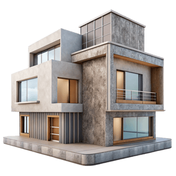 serene artistic Residential Building Design Modern Style Transparent png