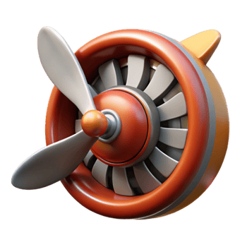 stunning minimalist Retro Airplane Propeller Spinning Transparent Background premium png