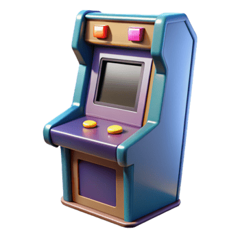 wonderful vintage Retro Arcade Cabinet with Game Screen Isolated high resolution png