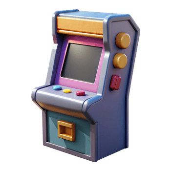 dramatic vintage Retro Arcade Cabinet with Game Screen Isolated high quality png
