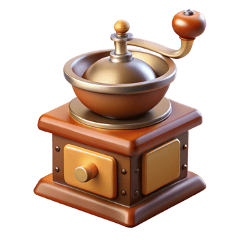 stunning rustic Retro Coffee Grinder Hand Crank Cutout genuine png