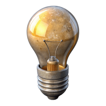 impressive rustic Retro Light Bulb Filament Visible Isolated authentic png
