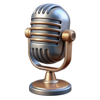 vibrant artistic Retro Microphone Cutout with Chrome Finish genuine png