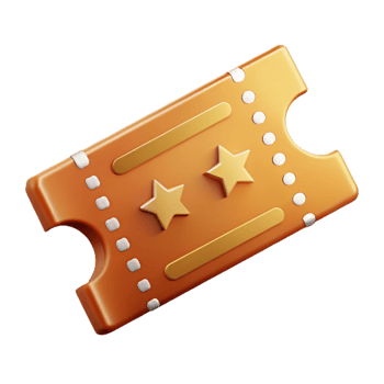 magnificent artistic Retro Movie Ticket Cutout with Perforated Edges high quality png