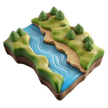 extraordinary modern River Delta Cutout Aerial Perspective high quality png