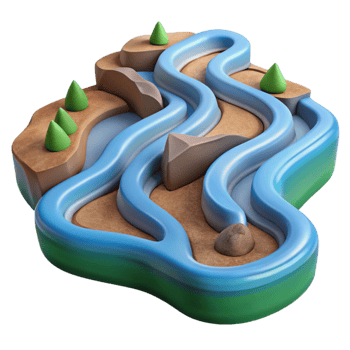 magnificent contemporary River Winding Through Valley Transparent Cutout premium png