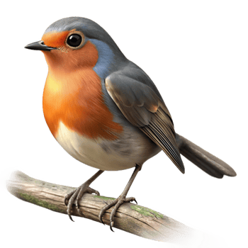 elegant creative Robin Perched on Branch Transparent Background Profile View genuine png