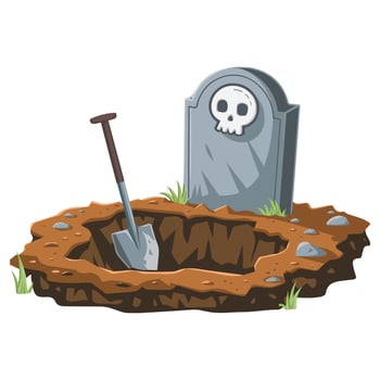 Halloween cemetery with mossy stones vector