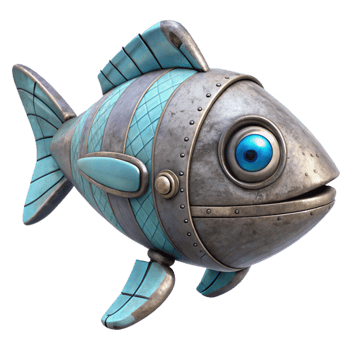 wonderful artistic Robotic Fish School Cutout detailed png